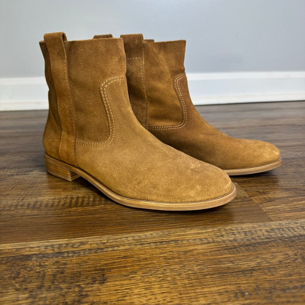 Gianni Bini Take Five Brown Suede Leather Ankle boots size 7.5 boho chic